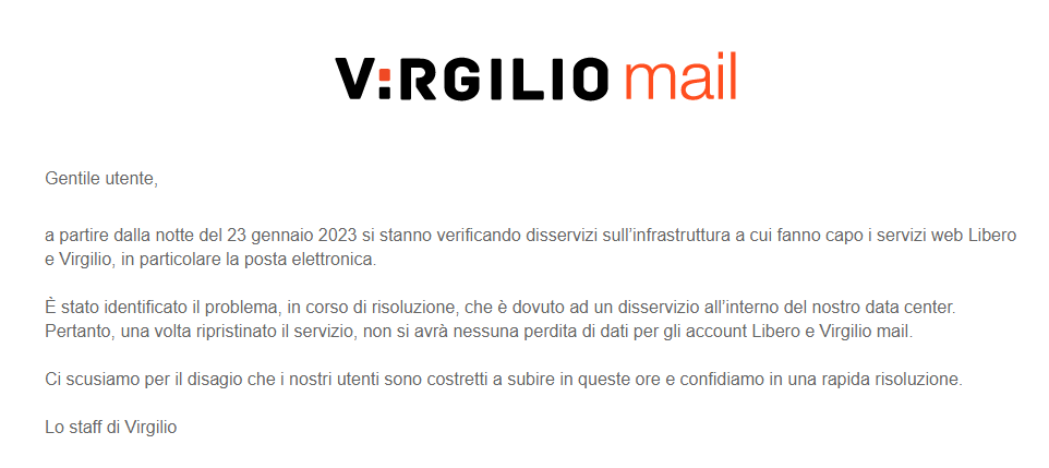 Libero e Virgilio Mail Down, ecco cosa sta succedendo in Italia